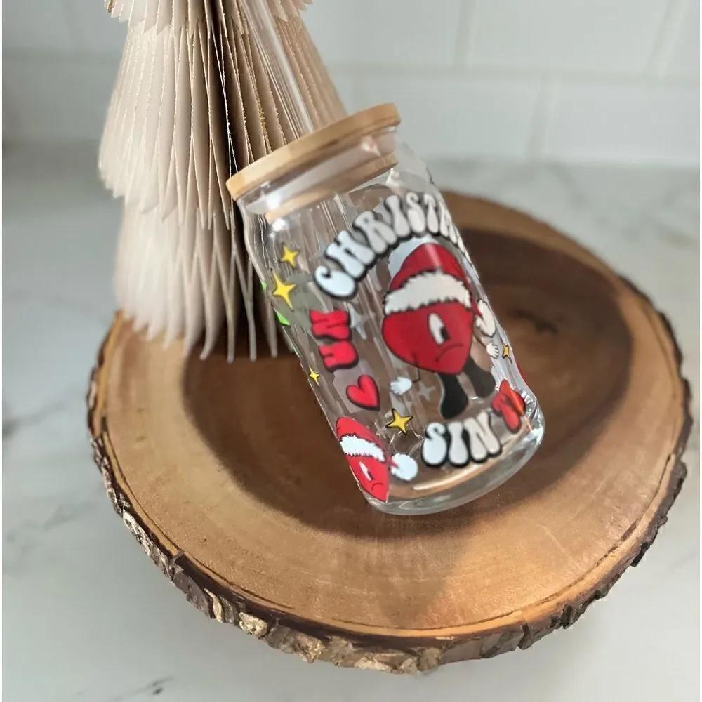 New Beer can glass NWT